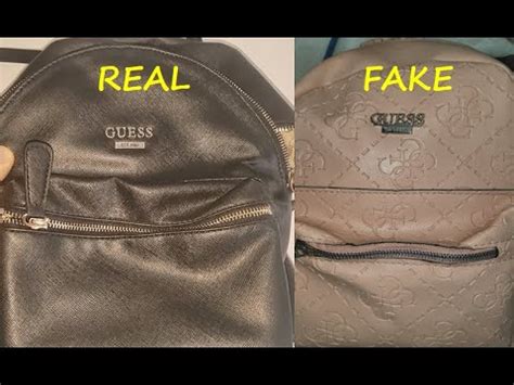 a real vs fake guess backpack bags|how to identify a guess handbag.